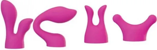 Sélection d'embouts interchangeables pour vibromasseurs Hitachi Magic Wand et autres baguettes magiques. Options de stimulation personnalisable