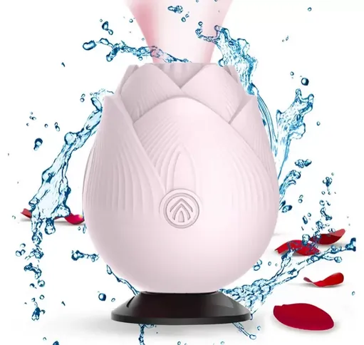 vibromasseur en forme de rose multi-modes, sextoy en forme de rose discret pour les voyages
