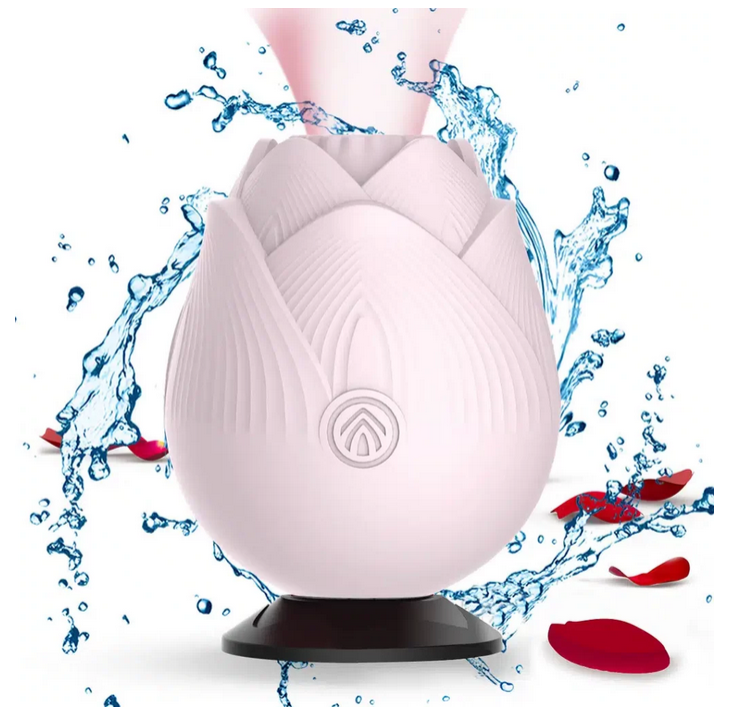 vibromasseur en forme de rose multi-modes, sextoy en forme de rose discret pour les voyages