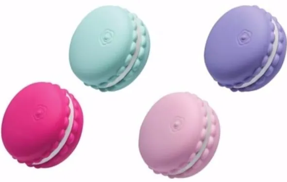 vibromasseur pastel en forme de macaron